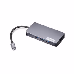 Lenovo GX91M73946, Cablato, USB 3.2 Gen 1 (3.1 Gen 1) Type-C, 10,100,1000 Mbit/s, Grigio, MicroSD (TransFlash), SD, 4K Ultra ...