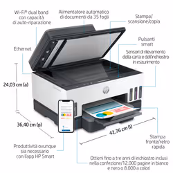 HP Smart Tank Stampante multifunzione 7305 - Vista aggiuntiva 6