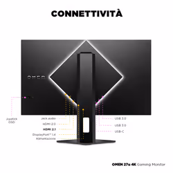 HP OMEN 27u 4K Gaming Monitor - Vista aggiuntiva 8