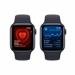 Apple Watch SE GPSCassa 40mm in Alluminio Mezzanotte con Cinturino Sport Mezzanotte - M/L - Vista aggiuntiva 5