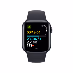 Apple Watch SE GPSCassa 40mm in Alluminio Mezzanotte con Cinturino Sport Mezzanotte - M/L - Vista aggiuntiva 6
