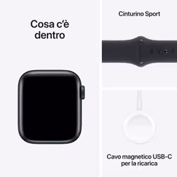 Apple Watch SE GPSCassa 40mm in Alluminio Mezzanotte con Cinturino Sport Mezzanotte - M/L - Vista aggiuntiva 8