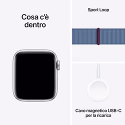 Apple Watch SE GPS Cassa 40mm in Alluminio con Cinturino Sport Loop Blu Inverno - Vista aggiuntiva 8