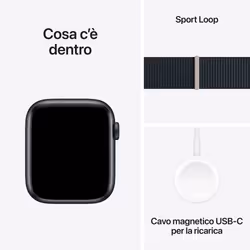 Apple Watch SE GPS Cassa 44mm in Alluminio Mezzanotte con Cinturino Sport Loop Mezzanotte - Vista aggiuntiva 8