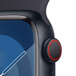 Apple Watch Series 9 GPS + Cellular Cassa 41mm in Alluminio Mezzanotte con Cinturino Sport Mezzanotte - M/L - Vista aggiuntiva 3