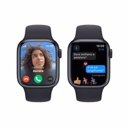 Apple Watch Series 9 GPS + Cellular Cassa 41mm in Alluminio Mezzanotte con Cinturino Sport Mezzanotte - M/L - Vista aggiuntiva 6