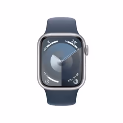 Apple Watch Series 9 GPS + Cellular Cassa 41mm in Alluminio Argento con Cinturino Sport Blu Tempesta - S/M - Vista aggiuntiva 2