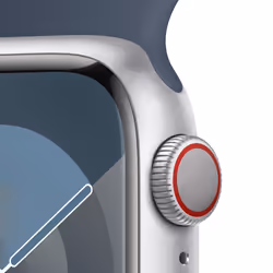 Apple Watch Series 9 GPS + Cellular Cassa 41mm in Alluminio Argento con Cinturino Sport Blu Tempesta - S/M - Vista aggiuntiva 3