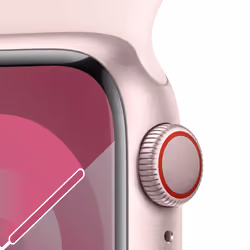 Apple Watch Series 9 GPS + Cellular Cassa 41mm in Alluminio Rosa con Cinturino Sport Rosa Confetto - S/M - Vista aggiuntiva 3