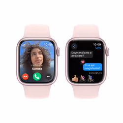Apple Watch Series 9 GPS + Cellular Cassa 41mm in Alluminio Rosa con Cinturino Sport Rosa Confetto - S/M - Vista aggiuntiva 6