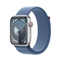 Apple Watch Series 9 GPS + Cellular Cassa 45mm in Alluminio Argento con Cinturino Sport Loop Blu Inverno