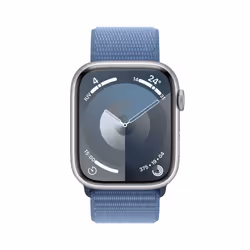Apple Watch Series 9 GPS + Cellular Cassa 45mm in Alluminio Argento con Cinturino Sport Loop Blu Inverno - Vista aggiuntiva 2