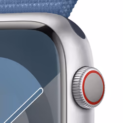 Apple Watch Series 9 GPS + Cellular Cassa 45mm in Alluminio Argento con Cinturino Sport Loop Blu Inverno - Vista aggiuntiva 3