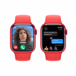 Apple Watch Series 9 GPS + Cellular Cassa 41m in Alluminio (PRODUCT)RED con Cinturino Sport Band (PRODUCT)RED - S/M - Vista aggiuntiva 6