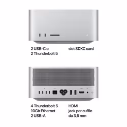 Apple Mac Studio M4 Max chip 14‑core CPU, 32‑core GPU, 36GB, 512GB - Vista aggiuntiva 5