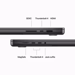 Apple MacBook Pro 16'' M3 Pro chip con 12‑core CPU e 18‑core GPU, 18GB, 512 GB SSD - Nero Siderale - Vista aggiuntiva 6