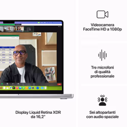 Apple MacBook Pro 16'' M3 Pro chip con 12‑core CPU e 18‑core GPU, 18GB, 512 GB SSD - Argento - Vista aggiuntiva 5