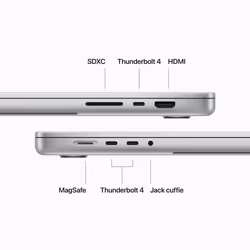 Apple MacBook Pro 16'' M3 Pro chip con 12‑core CPU e 18‑core GPU, 18GB, 512 GB SSD - Argento - Vista aggiuntiva 6