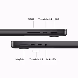 Apple MacBook Pro 14'' M3 Pro chip con 11‑core CPU e 14‑core GPU, 512 GB SSD - Nero Siderale - Vista aggiuntiva 6