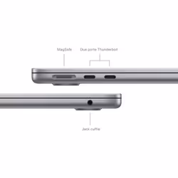 Apple MacBook Air 13'' M3 chip con core 8 CPU e core 8 GPU, 8GB, 256 GB SSD Grigio Siderale - Vista aggiuntiva 7