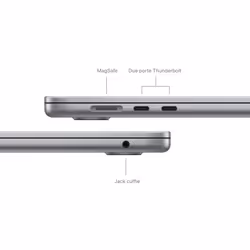 Apple MacBook Air 15'' M3 chip con core 8 CPU e core 10 GPU, 8GB, 256 GB SSD Grigio Siderale - Vista aggiuntiva 7