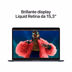 Apple MacBook Air 15'' M3 chip con core 8 CPU e core 10 GPU, 8GB, 512 GB SSD Mezzanotte - Vista aggiuntiva 5