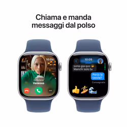 Apple Watch Series 10 Serie 10 GPS 42mm Cassa in Alluminio Color Argento con Denim Sport Band - S/M - Vista aggiuntiva 7