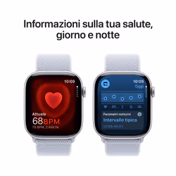 Apple Watch Series 10 Serie 10 GPS 46mm Cassa in Alluminio Color Argento con Blu tempesta Sport Loop - Vista aggiuntiva 5