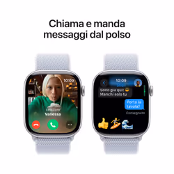 Apple Watch Series 10 Serie 10 GPS 46mm Cassa in Alluminio Color Argento con Blu tempesta Sport Loop - Vista aggiuntiva 7