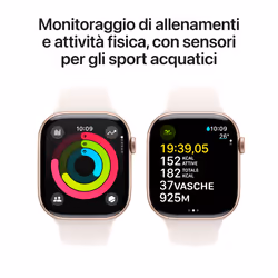 Apple Watch Series 10 Serie 10 GPS 46mm Cassa in Alluminio color Oro Rosa con Light Blush Sport Band - M/L - Vista aggiuntiva 4