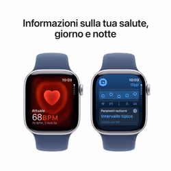 Apple Watch Series 10 Serie 10 GPS + Cellular 42mm Cassa in Alluminio Color Argento con Denim Sport Band - S/M - Vista aggiuntiva 5