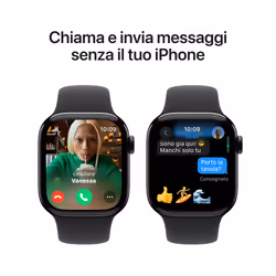 Apple Watch Series 10 Serie 10 GPS + Cellular 42mm Cassa in Alluminio color Jet Black con Nero Sport Band - S/M - Vista aggiuntiva 7