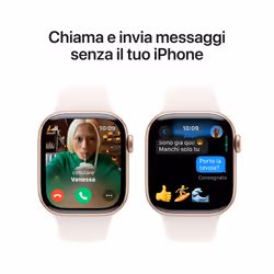 Apple Watch Series 10 Serie 10 GPS + Cellular 42mm Cassa in Alluminio color Oro Rosa con Light Blush Sport Band - M/L - Vista aggiuntiva 7