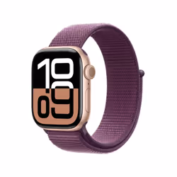 Apple Watch Series 10 Serie 10 GPS + Cellular 42mm Cassa in Alluminio color Oro Rosa con Oro rosa Sport Loop, OLED, Touch scr ...