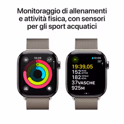 Apple Watch Series 10 Serie 10 GPS + Cellular 42mm Cassa in Titanio con Loop in maglia milanese - Vista aggiuntiva 4