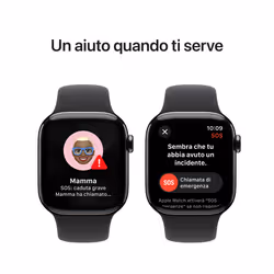 Apple Watch Series 10 Serie 10 GPS + Cellular 42mm Cassa in Titanio color Ardesia con Nero Sport Band - M/L - Vista aggiuntiva 6
