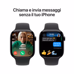Apple Watch Series 10 Serie 10 GPS + Cellular 46mm Cassa in Alluminio color Jet Black con Nero Sport Band - M/L - Vista aggiuntiva 7