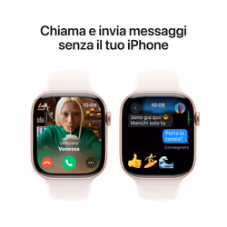 Apple Watch Series 10 Serie 10 GPS + Cellular 46mm Cassa in Alluminio color Oro Rosa con Light Blush Sport Band - M/L - Vista aggiuntiva 7