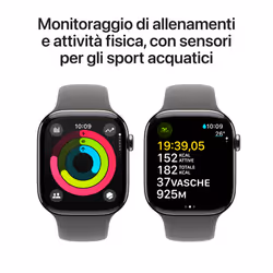 Apple Watch Series 10 Serie 10 GPS + Cellular 46mm Cassa in Titanio con Stone Grey Sport Band - M/L - Vista aggiuntiva 4