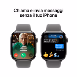 Apple Watch Series 10 Serie 10 GPS + Cellular 46mm Cassa in Titanio con Stone Grey Sport Band - M/L - Vista aggiuntiva 7