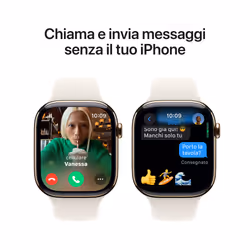 Apple Watch Series 10 Serie 10 GPS + Cellular 46mm Cassa in Titanio color Oro con Galassia Sport Band - S/M - Vista aggiuntiva 7