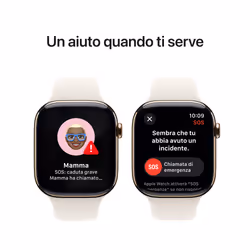 Apple Watch Series 10 Serie 10 GPS + Cellular 46mm Cassa in Titanio color Oro con Galassia Sport Band - M/L - Vista aggiuntiva 6