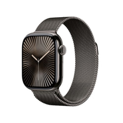 Apple Watch Series 10 Serie 10 GPS + Cellular 42mm Cassa in Titanio color Ardesia con Loop in maglia milanese ardesia