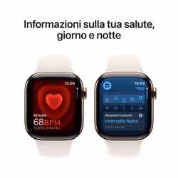 Apple Watch Series 10 Serie 10 GPS + Cellular 42mm Cassa in Titanio color Oro con Galassia Sport Band - M/L - Vista aggiuntiva 5