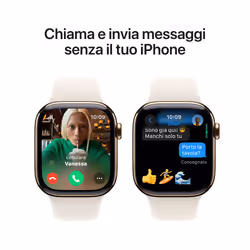 Apple Watch Series 10 Serie 10 GPS + Cellular 42mm Cassa in Titanio color Oro con Galassia Sport Band - M/L - Vista aggiuntiva 7