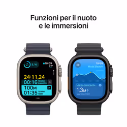 Apple Watch Ultra 2 GPS + Cellular 49mm Cassa Titanio Nero con Dark Green Alpine Loop - Small - Vista aggiuntiva 5