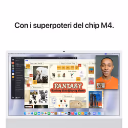 Apple iMac 24"Retina Display 4,5K, Chip M4 con CPU 8‑core, GPU 8‑core, 16GB, 256 GB SSD, Argento - Vista aggiuntiva 6