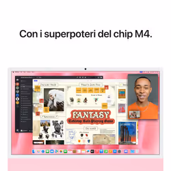 Apple iMac 24"Retina Display 4,5K, Chip M4 con CPU 8‑core, GPU 8‑core, 16GB, 256 GB SSD, Rosa - Vista aggiuntiva 6