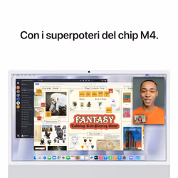 Apple iMac 24"Retina Display 4,5K, Chip M4 con CPU 10‑core, GPU 10‑core, 16GB, 256 GB SSD, Argento - Vista aggiuntiva 6