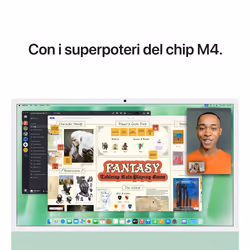 Apple iMac 24"Retina Display 4,5K, Chip M4 con CPU 10‑core, GPU 10‑core, 16GB, 512 GB SSD, Verde - Vista aggiuntiva 6